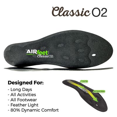 Airfeet Classic O2 Boot Inserts | US Men's Size X-Large (13-15.5)